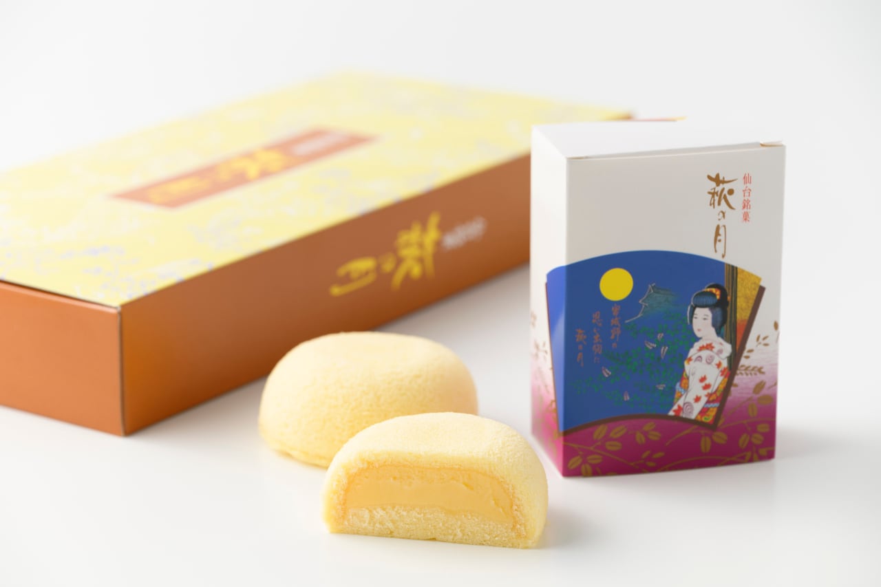 萩の月 1,500円（6個入り）。