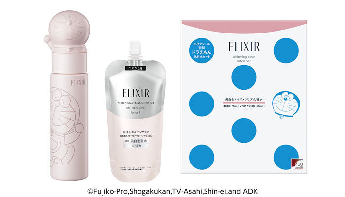 ホワイト クリアローション セット T II BR［医薬部外品］ 特製ドラえもんデザイン170mL + つめかえ用150mL 6,820円／エリクシール(数量限定発売中・価格は編集部調べ)