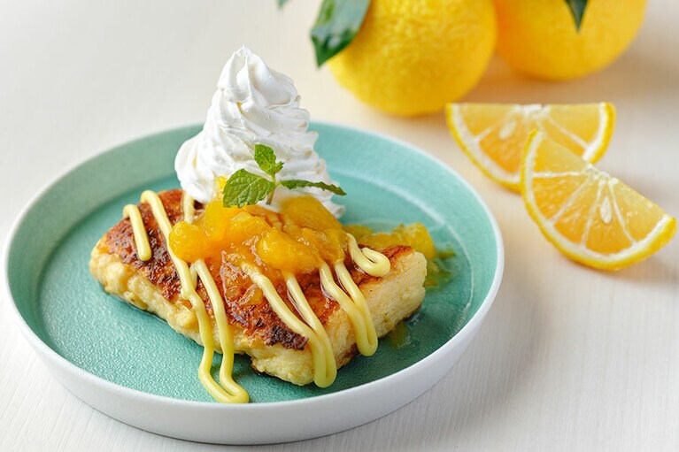 ゆずの風味を効かせたフレンチトーストは食事にもデザートにも。