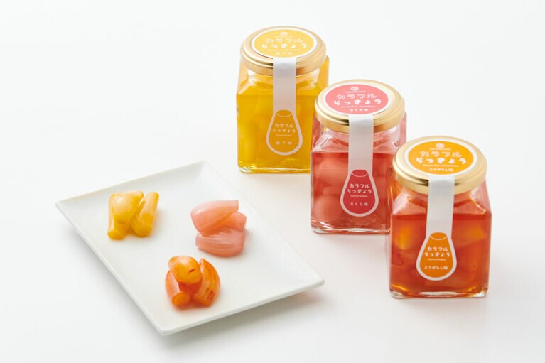 泊綜合食品「カラフルらっきょう」各80g 432円／鳥取県