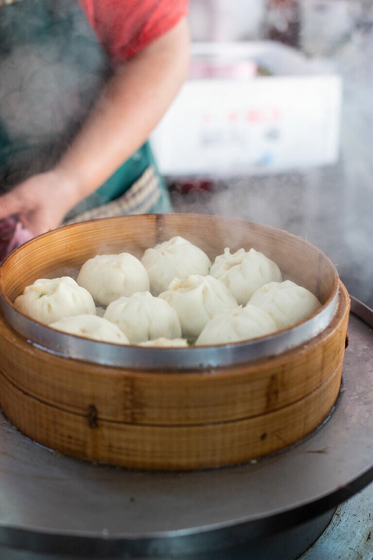 小籠包のおいしそうなこと！ 　清珍早點にて。