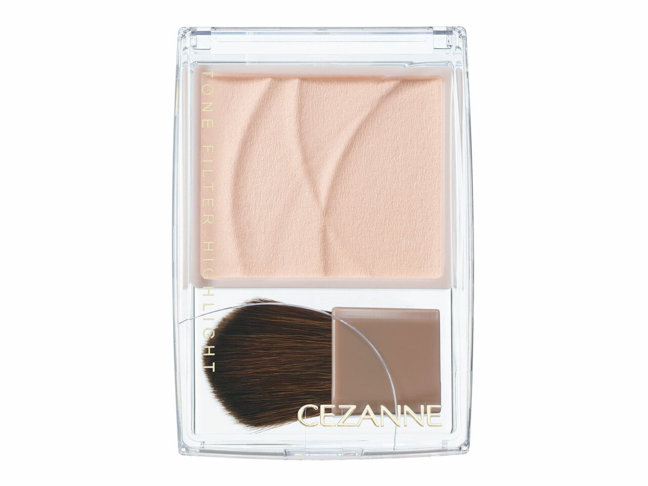 くすみや顔を暗く見せる影を、ひと塗りでレタッチしたかのようにカバーしてくれるパウダータイプのハイライト。毛穴や赤味、色ムラなどもトータルでカバーしてくれて優秀。皮脂吸着パウダーも配合されているので、ひたいや小鼻などのテカリゾーンにも対応。高保湿で軽い感触の植物性由来のオイルが配合されていて、さらに粒子の細かいなめらかな質感のパウダーなので、粉だけどしっとりした感触の点も好評。美容保湿成分として、スクワラン、ホホバ種子油、ヒアルロン酸Na、パンテノール、アーモンド油を配合。トーンフィルターハイライト 01 フィルターベージュ 693円／セザンヌ