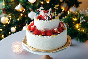 N1063苺ショートケーキのようなホワイトクリスマスツリー Lily cakes】クリスマスケーキ | NEWS