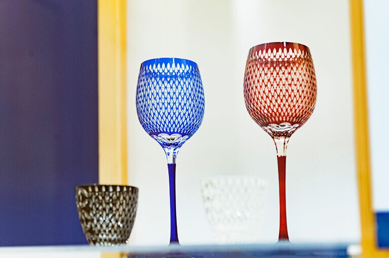 江戸時代末期に誕生した江戸切子。繊細なカットが魅力。