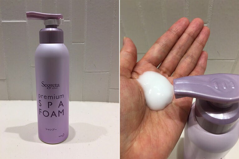 こちらはシャンプー。泡が細やかでしっかりしています。