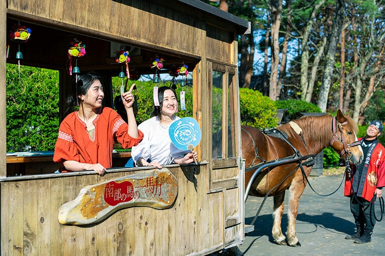 馬車で公園を巡る「風鈴馬車」のアクティビティは8月31日まで。所要時間は20分で、料金は大人1,320円、11歳以下が1,100円、6歳以下が770円。3歳以下は無料。