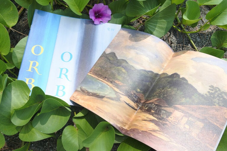 年2回発行しているORB。100年前の扇浦を描いたブルリュークの作品を掲載。今作っている号を最後にやめてしまうかも⁉ と……。