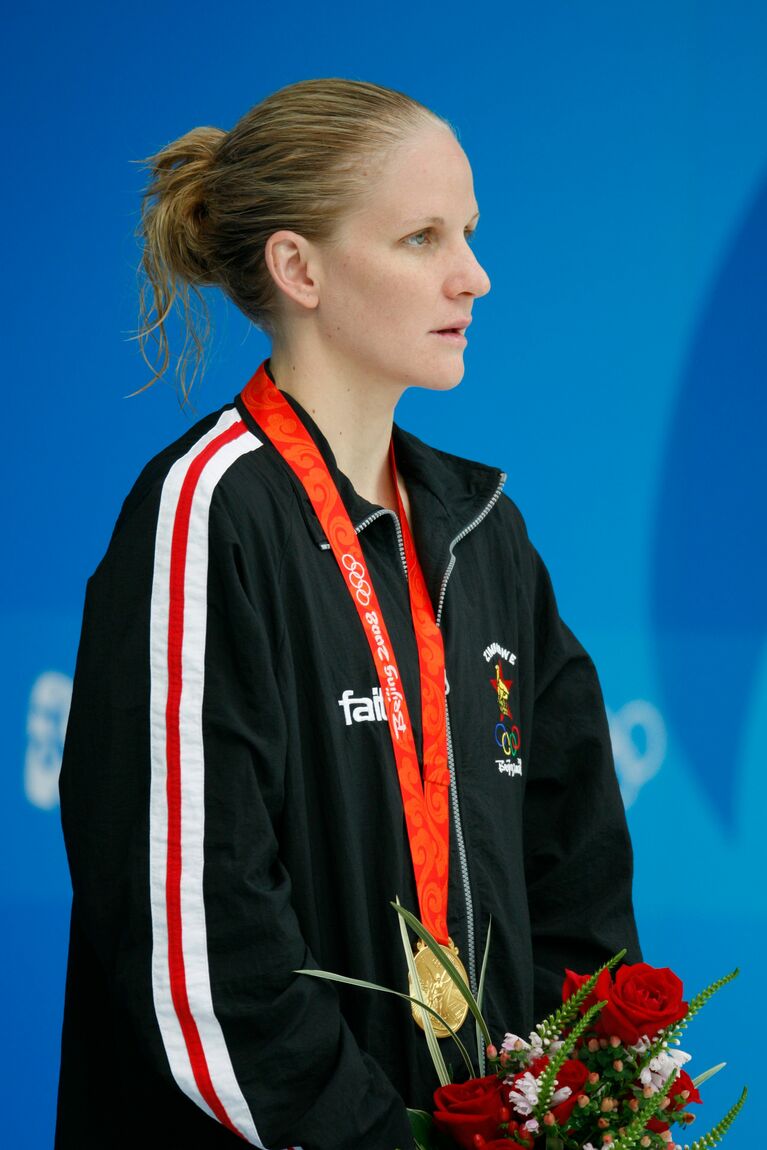 2008年の北京大会では世界記録を更新して女子200m背泳ぎを連覇した。©2008／International Olympic Committee（IOC）／HUET, John