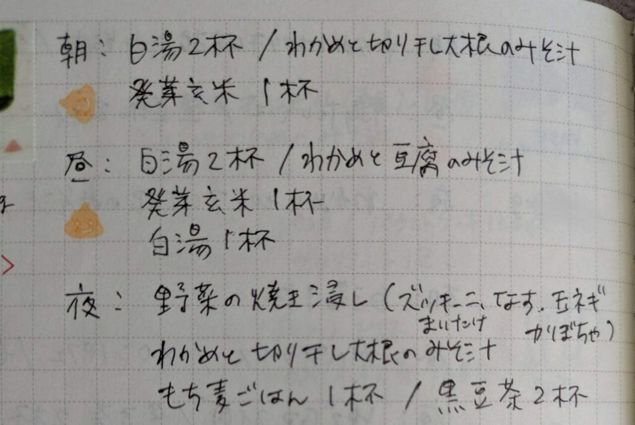 食べたものはメモに残す。