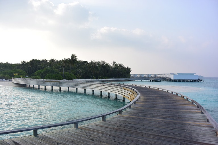 カーブを描く桟橋も、フォトジェニックな撮影スポット。