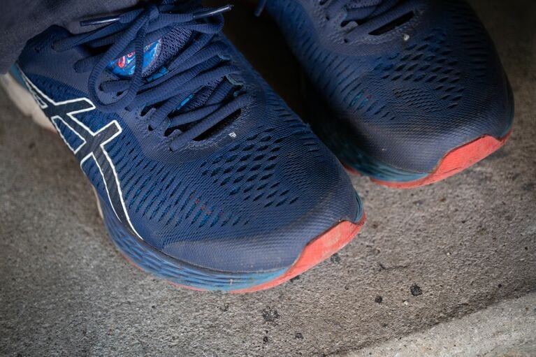 靴だけはシェアできないため、白い印をつけている