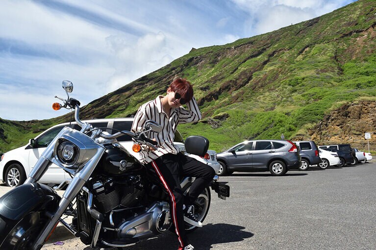 花村さん自慢のバイク。