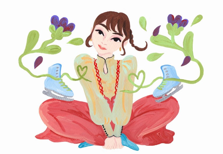 算命学のイラストを手掛ける中村桃子さんが描いた「村上佳菜子」。