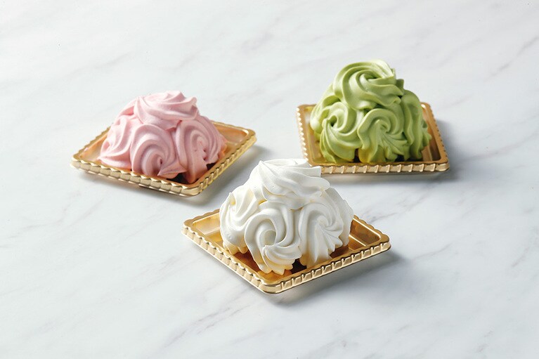 ミニマロンシャンテリーセット(苺・白・抹茶)1,500円。販売日：3月12日(金)。丸ビル限定。