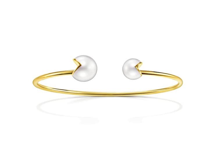 ウエッジ ブレスレット BLC 0755(イエローゴールド、淡水真珠)605,000円。