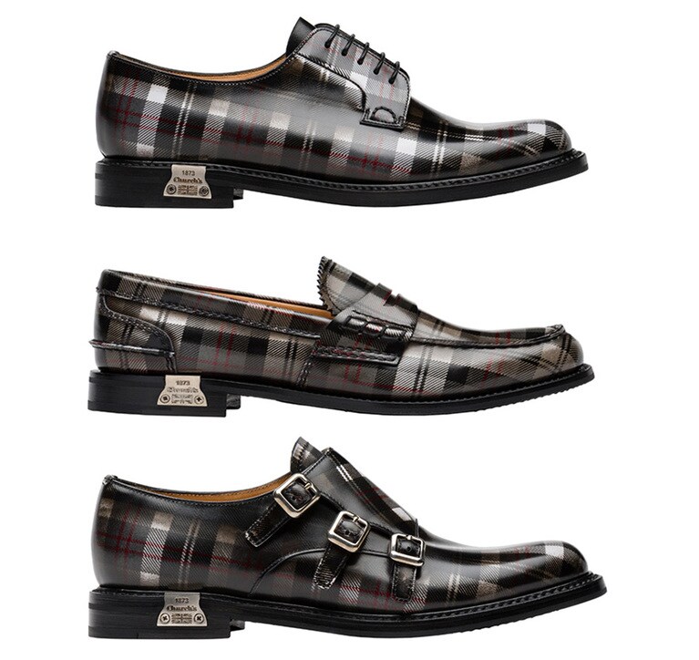 英国ブランドであるチャーチを象徴するタータンチェックプリントを施した「シャノン」と「ペンブリー」に加え、新作のトリプルモンクシューズ「バベル」を発売。伊勢丹新宿店にて取り扱い。