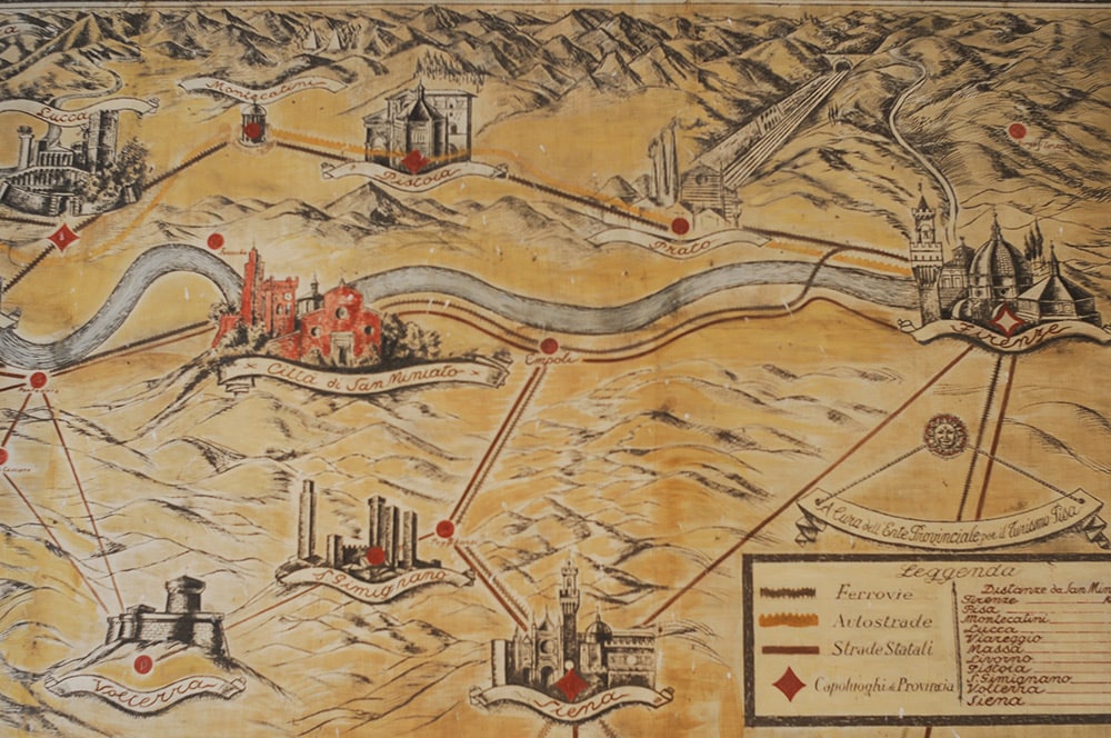 中世のサン・ミニアートを記した地図。