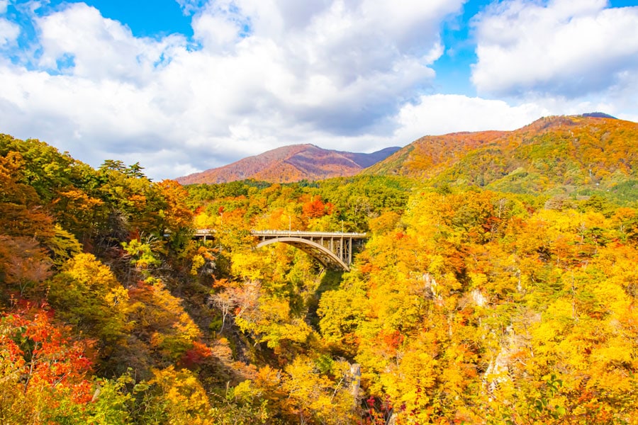 【宮城県】鳴子峡の紅葉。