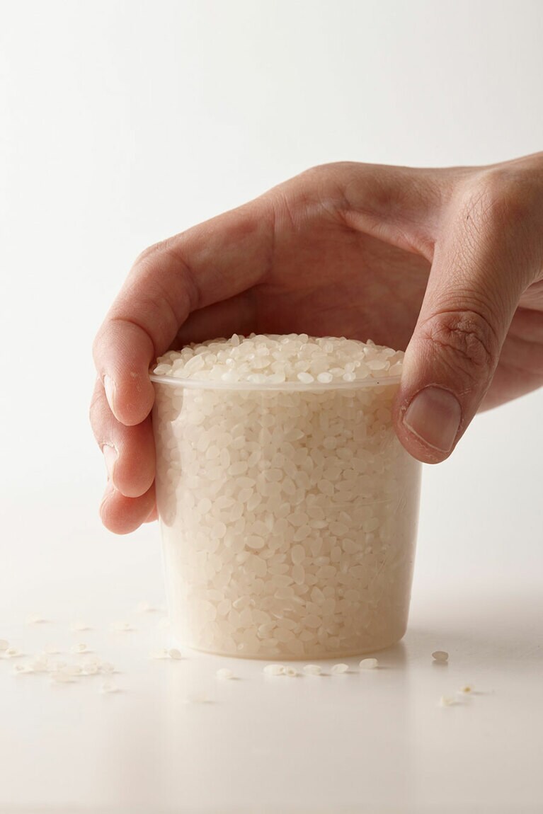 お米が入って行く！