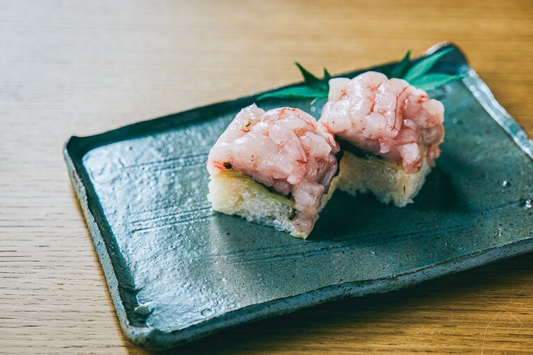 「越前三国甘海老押しずし」1,320円。