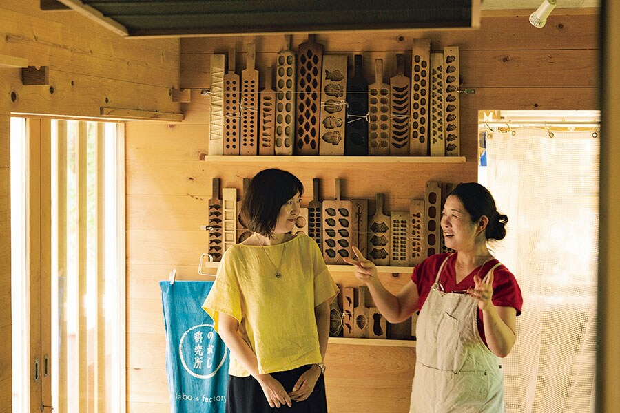 能登の自然をモチーフにした和菓子をコースで供する店。店主の萩のゆきさんは能登を一緒に盛り上げる仲間でもある。●のがし研究所