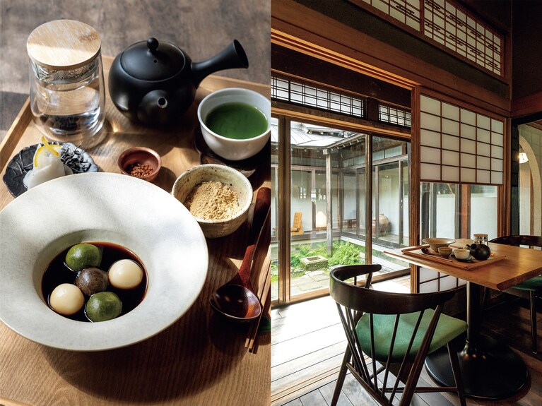 群青 翠 -sui- “ともえ白玉、お茶セット” 1,650円。
