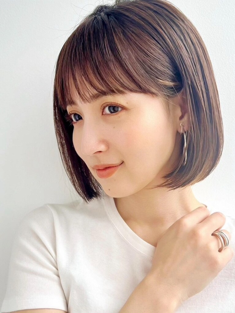 上品キュートなあごラインボブ。