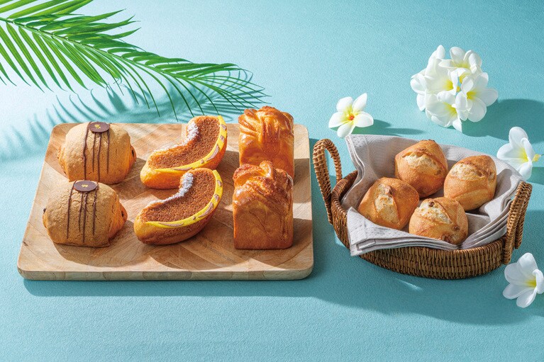 ホテルショップ「ガルガンチュワ」にはハワイらしいパンが並ぶ