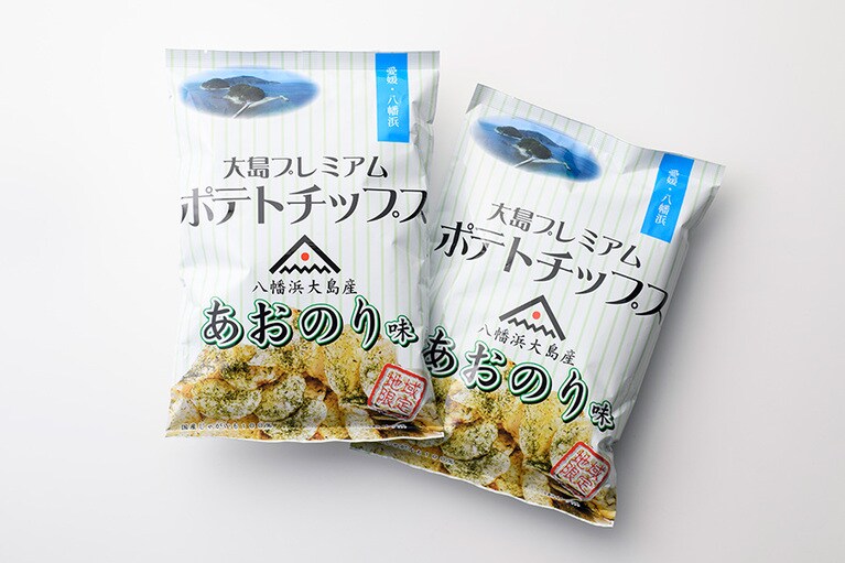 【愛媛県】八幡浜漁業協同組合 シーフードセンター八幡浜の「大島プレミアムポテトチップス」オープン価格(80g)。