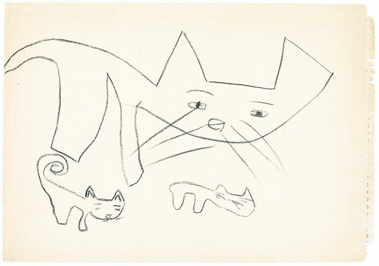 ネコマークの原案として知られていた絵。