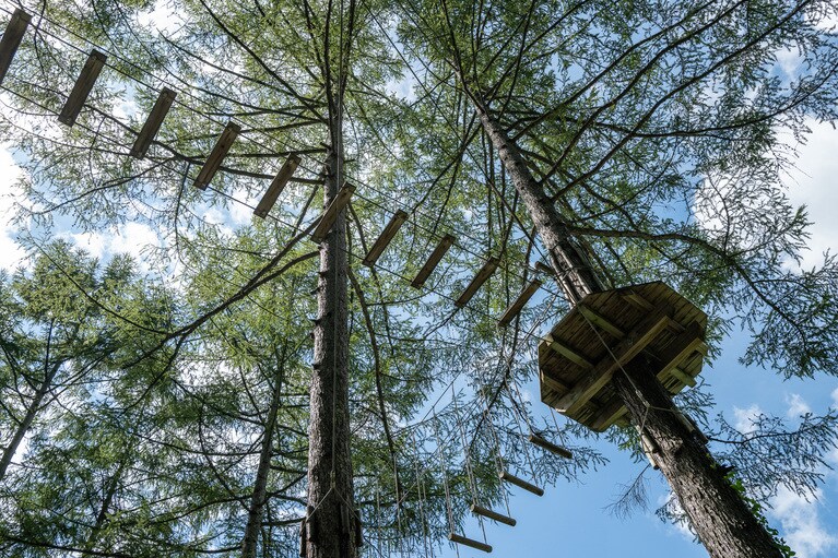 最も高いところで地上約10メートル。大人でもスリリング。