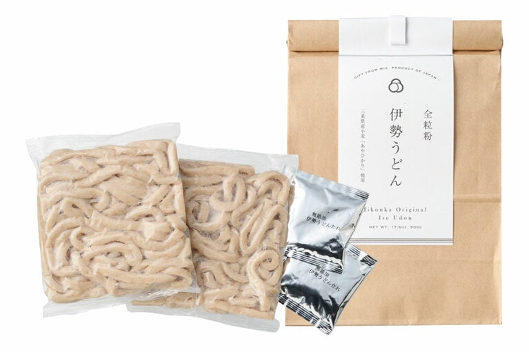 全粒粉伊勢うどん〈麵250g×2、たれ30g×2〉600円／jikonka