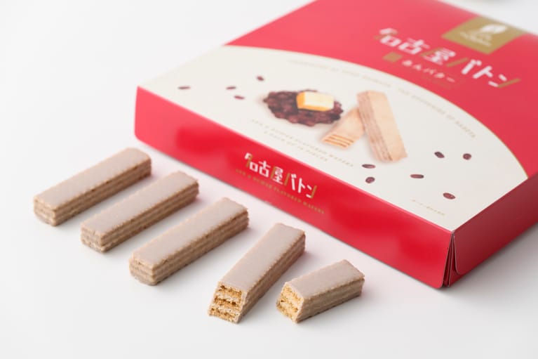 名古屋バトンあんバター 1,080円（20本入り）。