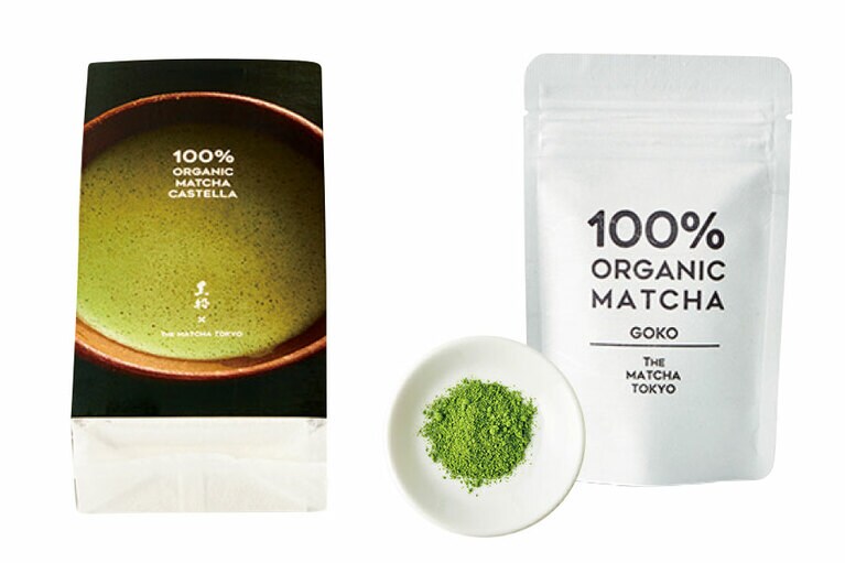 【THE MATCHA TOKYO】100％ Organicmatcha GOKO五香 20g 5,292円(税込)、オーガニック抹茶カステラ 1本 1,998円(税込)／THE MATCHA TOKYO　※賞味・消費期限：抹茶＝1年、カステラ＝7日