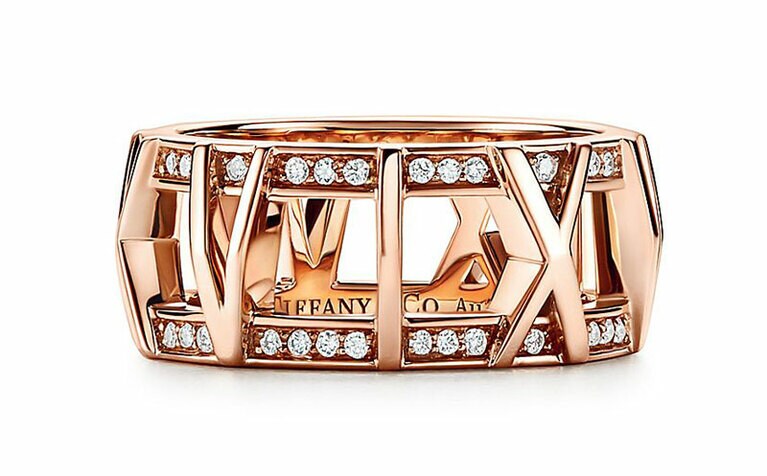 ティファニー アトラス X オープン リング 18Kローズゴールド ダイヤモンド 511,500円(税込)。