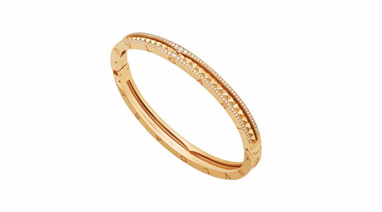 ビー・ゼロワン ロック ブレスレット。18Kイエローゴールド(パヴェダイヤ) 1,510,000円。