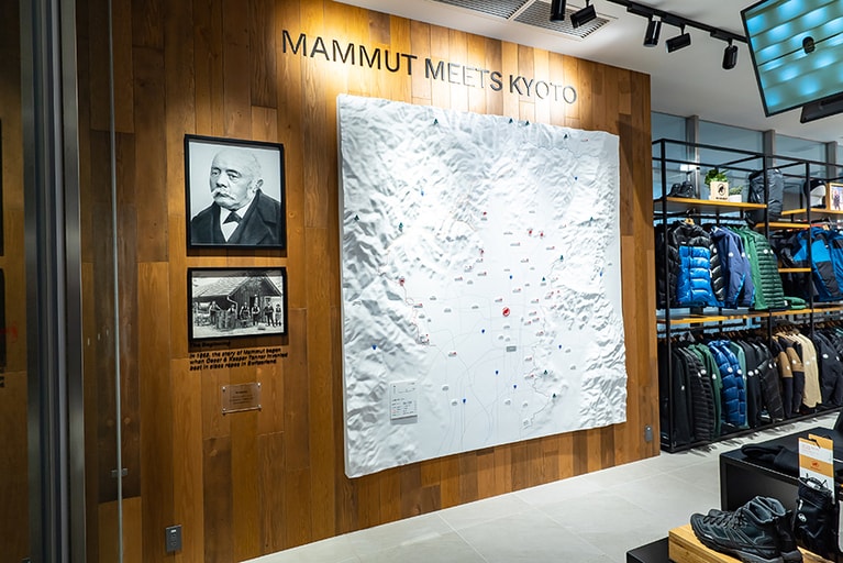 京都のハイキングシティとしての魅力が一目でわかる3D造形が。