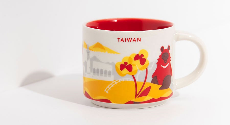 台湾黒熊が描かれたオーナメントサイズのカップ 280元。松江錦州店で購入。