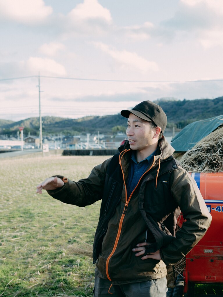 米・朝日「ひなたファーム」日向建太さん。（photo：Ayumi Mineoka）