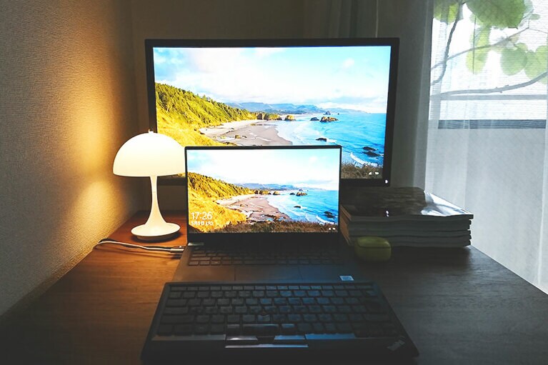 机の向きをさくっと変えたところ。