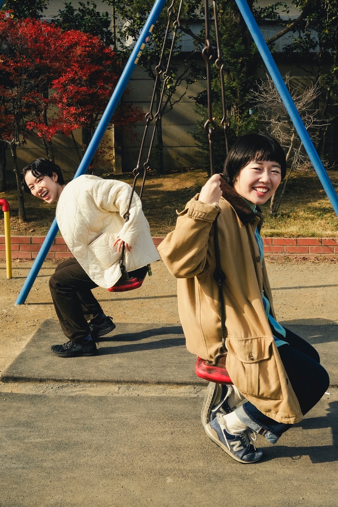 二人の母校でもある日大がある江古田で撮影。