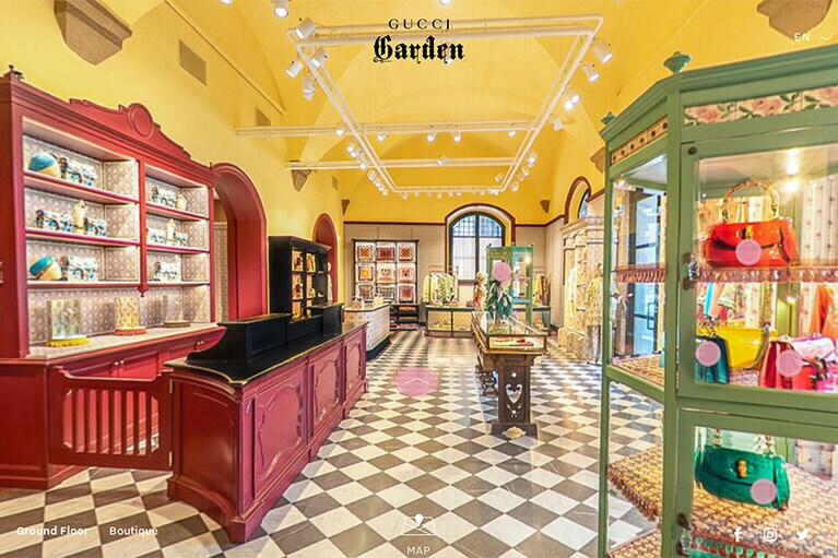 グッチ ショップの様子。