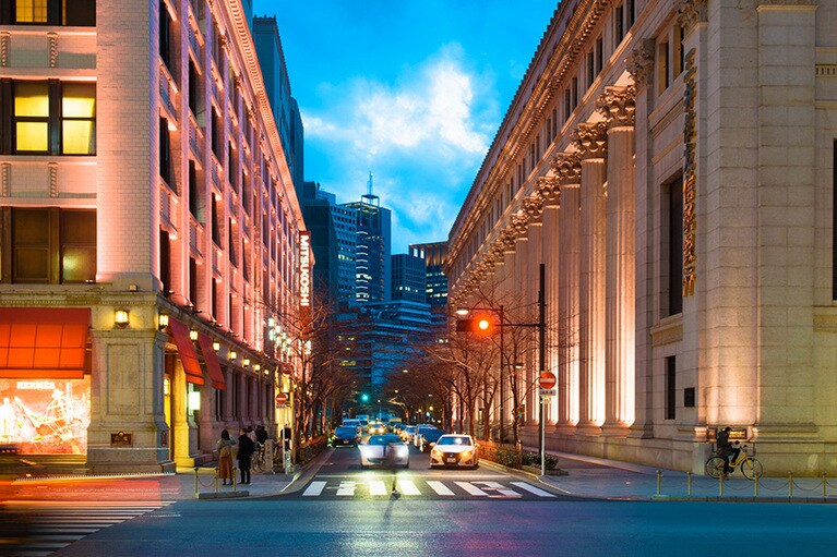 桜ライトアップの様子。