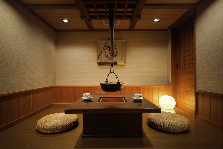 九兵衛旅館［山形／湯田川温泉］囲炉裏。