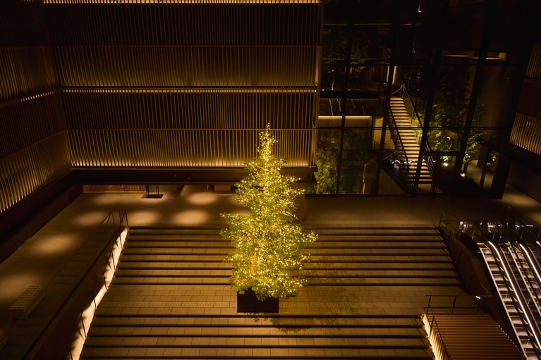 ザ・サウザンド京都のクリスマスツリー。