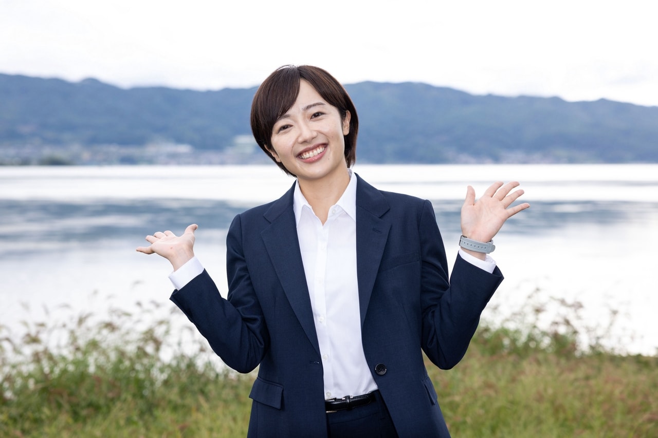 NHK連続テレビ小説『巡るスワン』の取材会に出席した俳優の森田望智さん。（C）NHK