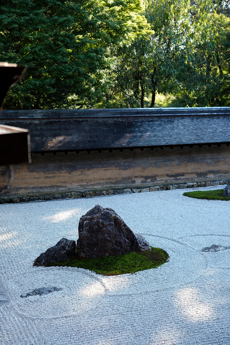 龍安寺の石庭で一番大きな石。