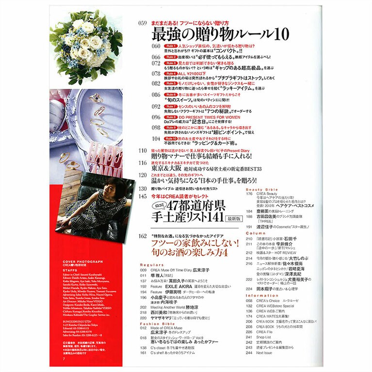 2012年12月号目次。