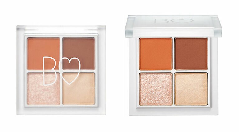 温かみのあるレンガオレンジにピンクみのある大粒ラメの組み合わせが新鮮。THE アイパレ 05 予感のアプリコット 1,800円／かならぼ