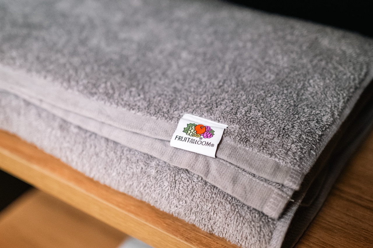 「フルーツ オブ ザ ルーム」のタオルは、肌触り抜群。